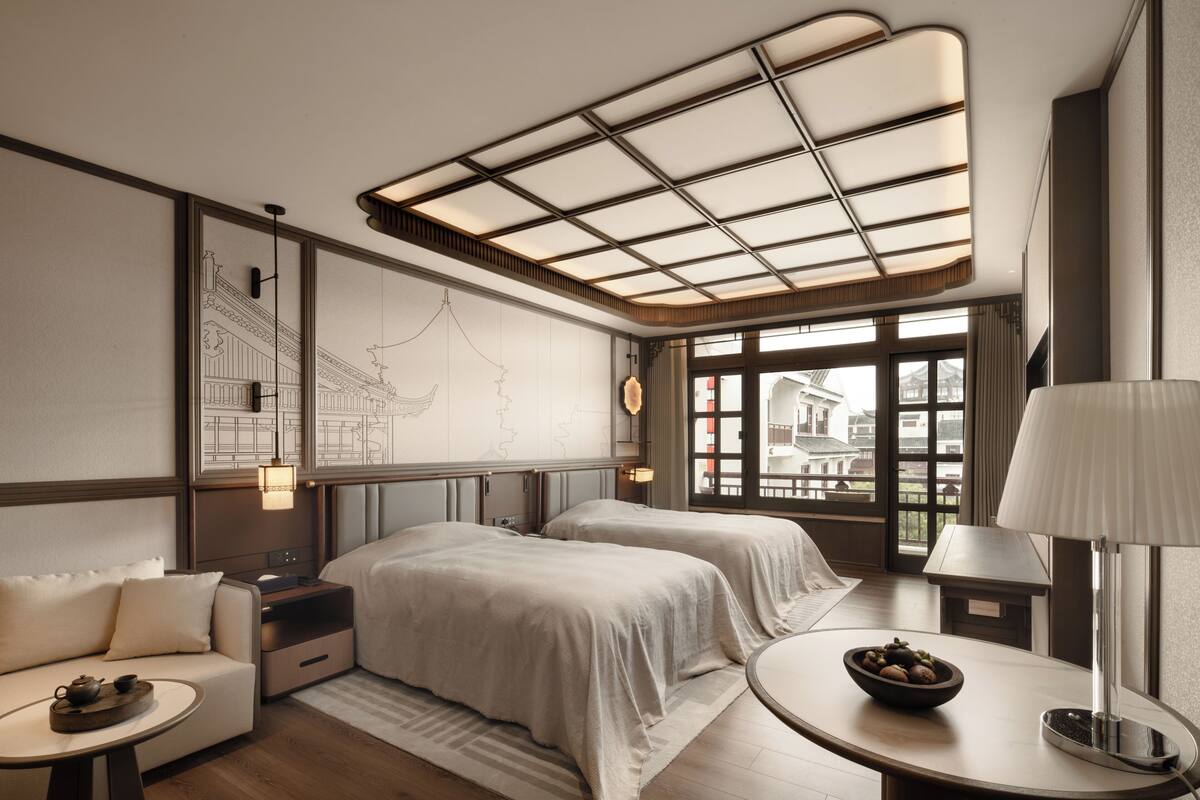 Comfort-Zweibettzimmer, Balkon, Gartenblick | Kostenloses WLAN