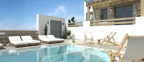 Una piscina al aire libre de temporada
