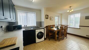 Fridge, microwave, dishwasher, toaster