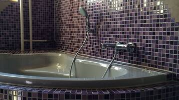 Hair dryer, towels, toilet paper