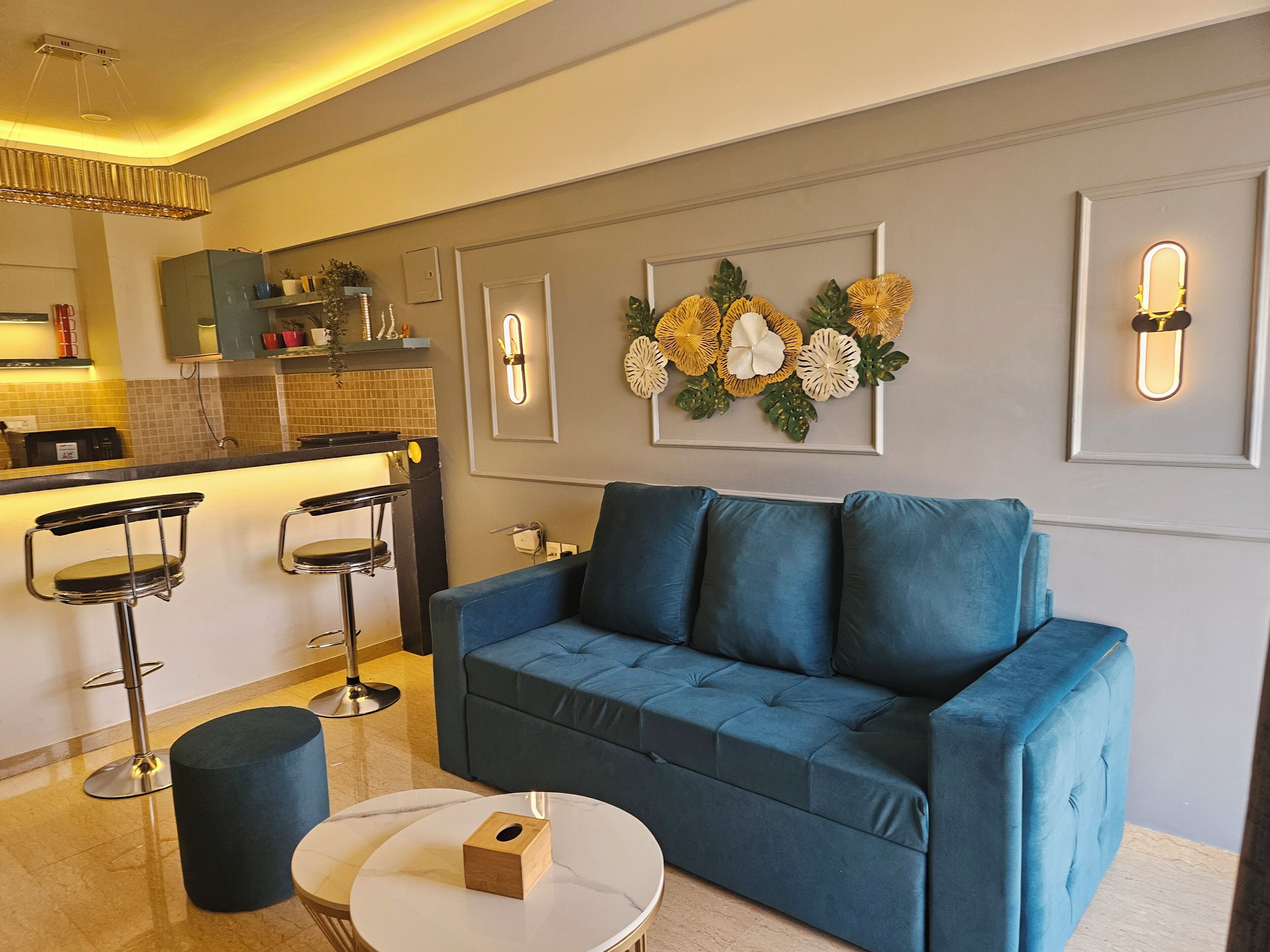 Familie appartement, balkon, uitzicht op stad | Woonruimte