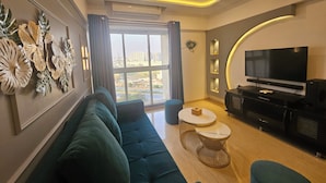 Apartemen Keluarga, balkon, pemandangan kota | Area keluarga