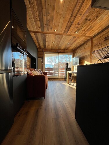 Appartement cosy, familial, type chalet. Départ skis aux pieds. Garage inclus