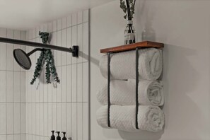 Shower, hair dryer, towels, soap - Elevated Downtown SLC Stay - Pool + Sauna Retreat (Salt Lake City)