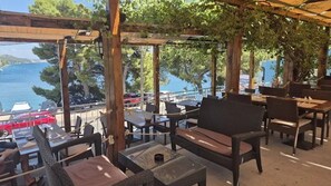 Standard Double or Twin Room, Balcony, Ocean View | Outdoor dining - Adrian's Beach House by Max Gastro (Marina)