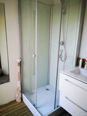 Shower, hair dryer, toilet paper - House with swimming pool and gym. The perfect family vacation (Guidel)