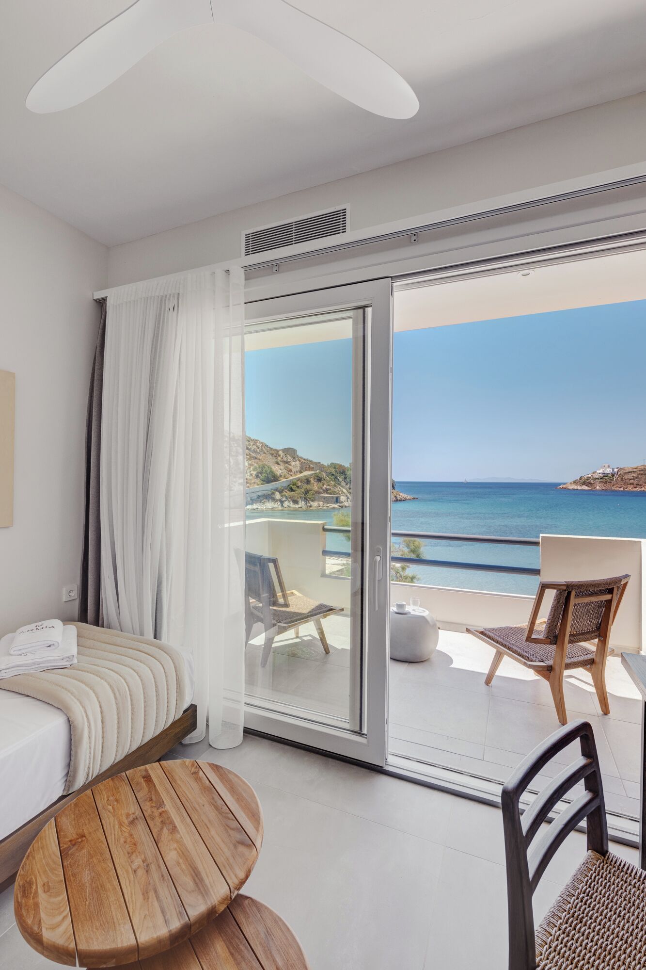 Family Suite, Sea View | Minibar, in-room safe, desk, laptop workspace
