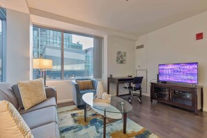 TV, offices - Luxury Apt | Terrace with Grills & Lounge (Cambridge, MA)