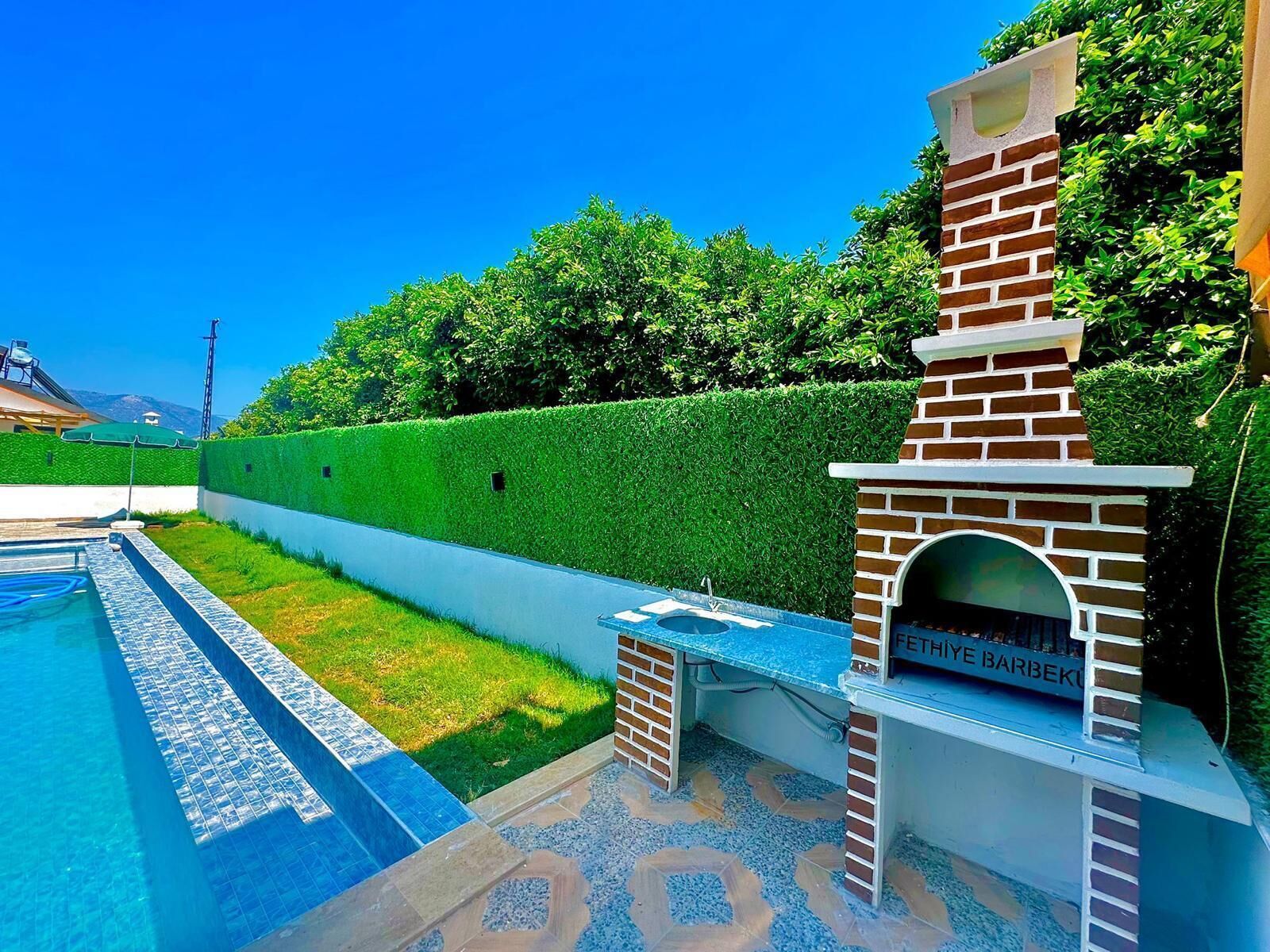 Familienvilla, eigener Pool, Poolblick | Terrasse/Patio