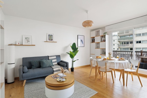 The open-plan living and dining area