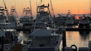 Un puerto deportivo con varias embarcaciones amarradas.