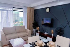 Living area - Serene Executive 1BR in Upscale Kileleshwa (Nairobi)