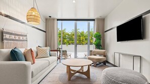 TV - The Daydrift | 2BR Suite | Rooftop Pool, Lounge Deck, Quiet Base (Miami Beach)