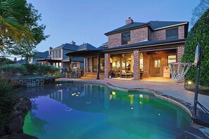Outdoor pool - 4BR Frisco Escape / Pool + Theater / Sleeps 10 / Spacious (Frisco)