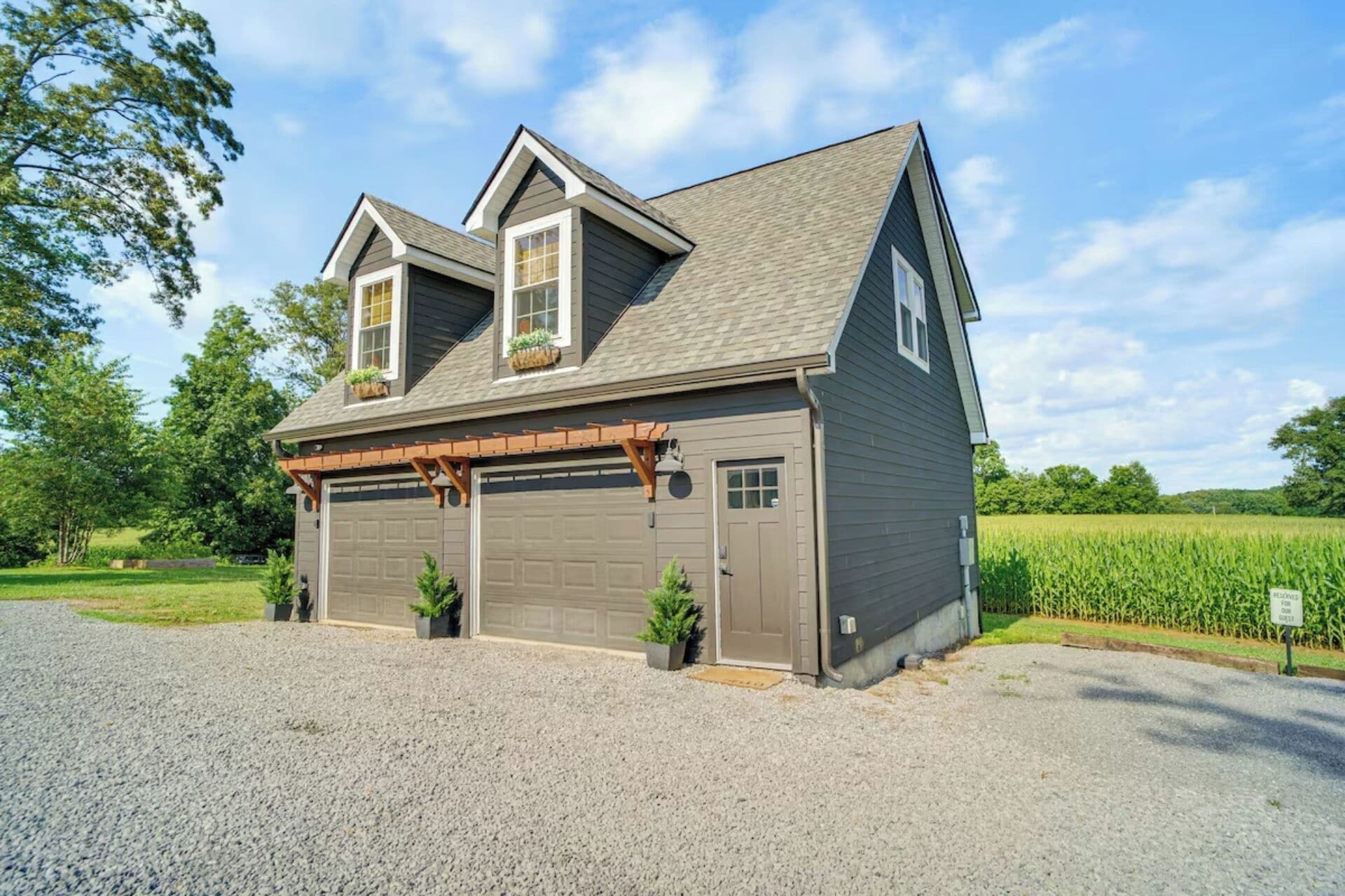 The Farm Loft is located over the garage.