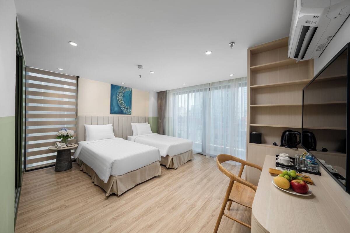 Studio Suite, quang cảnh thành phố | Bộ đồ giường kháng dị ứng, két bảo mật tại phòng, bàn 