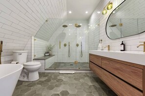 Shower, hair dryer, towels - Converted Church Escape | Sleeps 16 | Views (Pittsburgh)