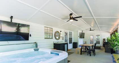 Hot Tub, Pool Table, Ping-Pong, Private Playground, Fire Pit, Library, Play Room
