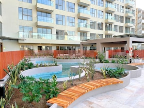 Outdoor pool, a heated pool - Sunrise Skyline Suite - Reserva del Mar 2 -Luxury Club House SantaMarta Colombia (Gaira)