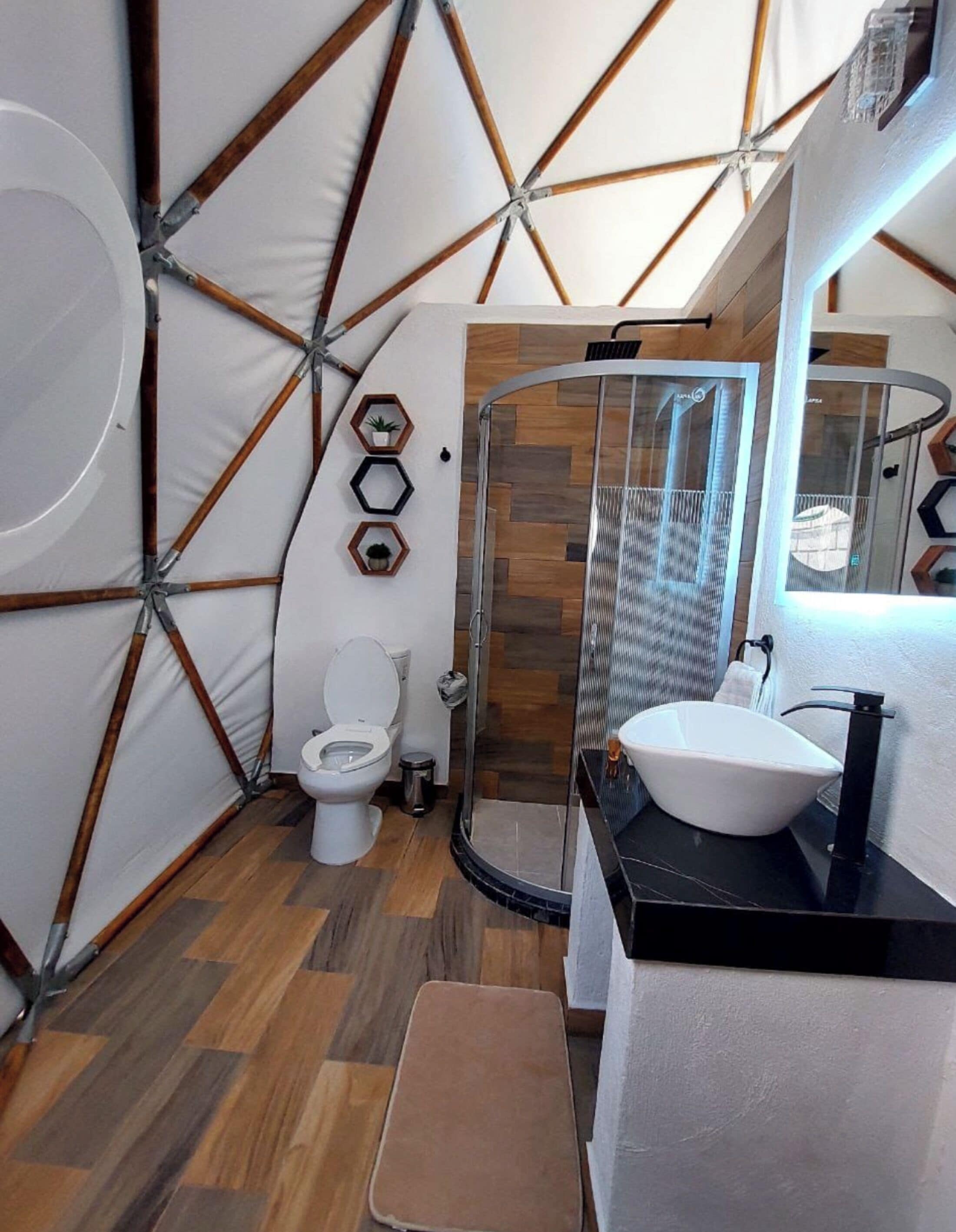 Luxury Cabin, Lanai, Pool View | Bathroom | Hair dryer, towels, soap, shampoo