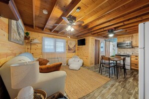 Living area - Cozy 1-bedroom cabin in perfect Hudson with cool AC (Hudson)