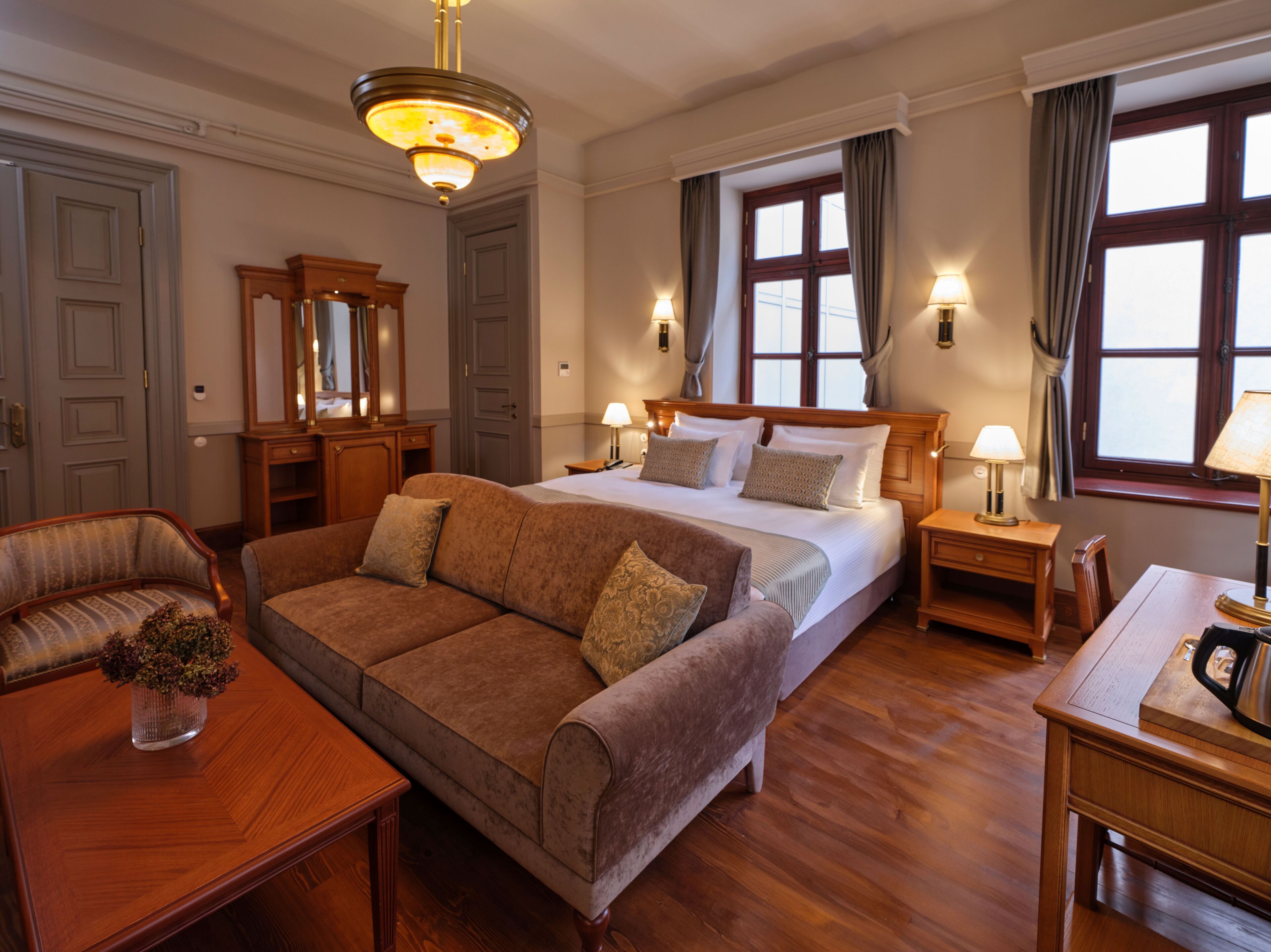 Quarto luxo, vista para a cidade