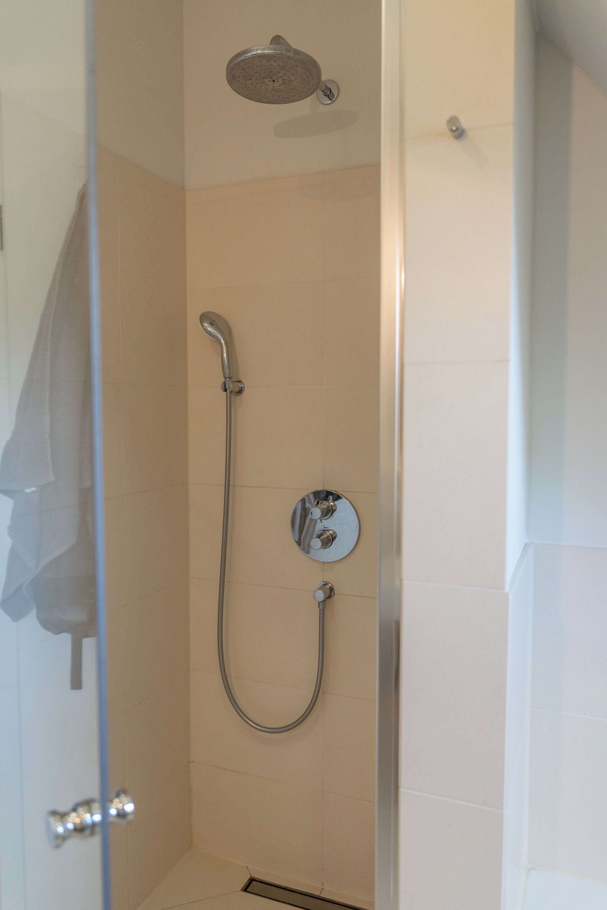 Shower, hair dryer, toilet paper