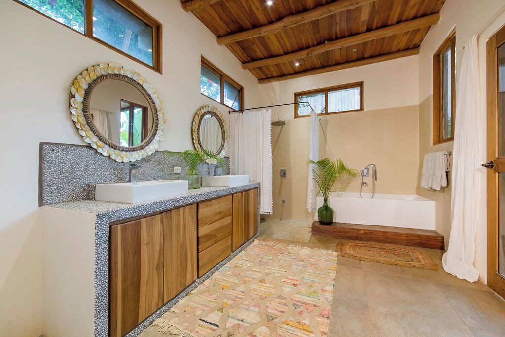 Shower, towels, soap, toilet paper