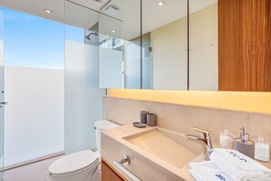 Studio Suite, Multiple Beds, Balcony, Ocean View (Seabreeze Haven at Zantamar) | Bathroom | Towels - Cozy Oceanview Loft With Panoramic Views, Outdoor Pool & Fitness Room (La Cruz de Huanacaxtle)