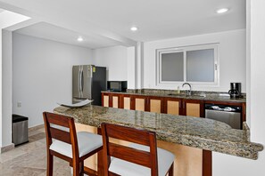 Apartment, Multiple Beds, Pool Access, Ocean View (Grand Miramar A501) | Private kitchen - Stylish Oceanview Suite With Infinity Pool, Full Kitchen & Bay-view Terrace (Puerto Vallarta)