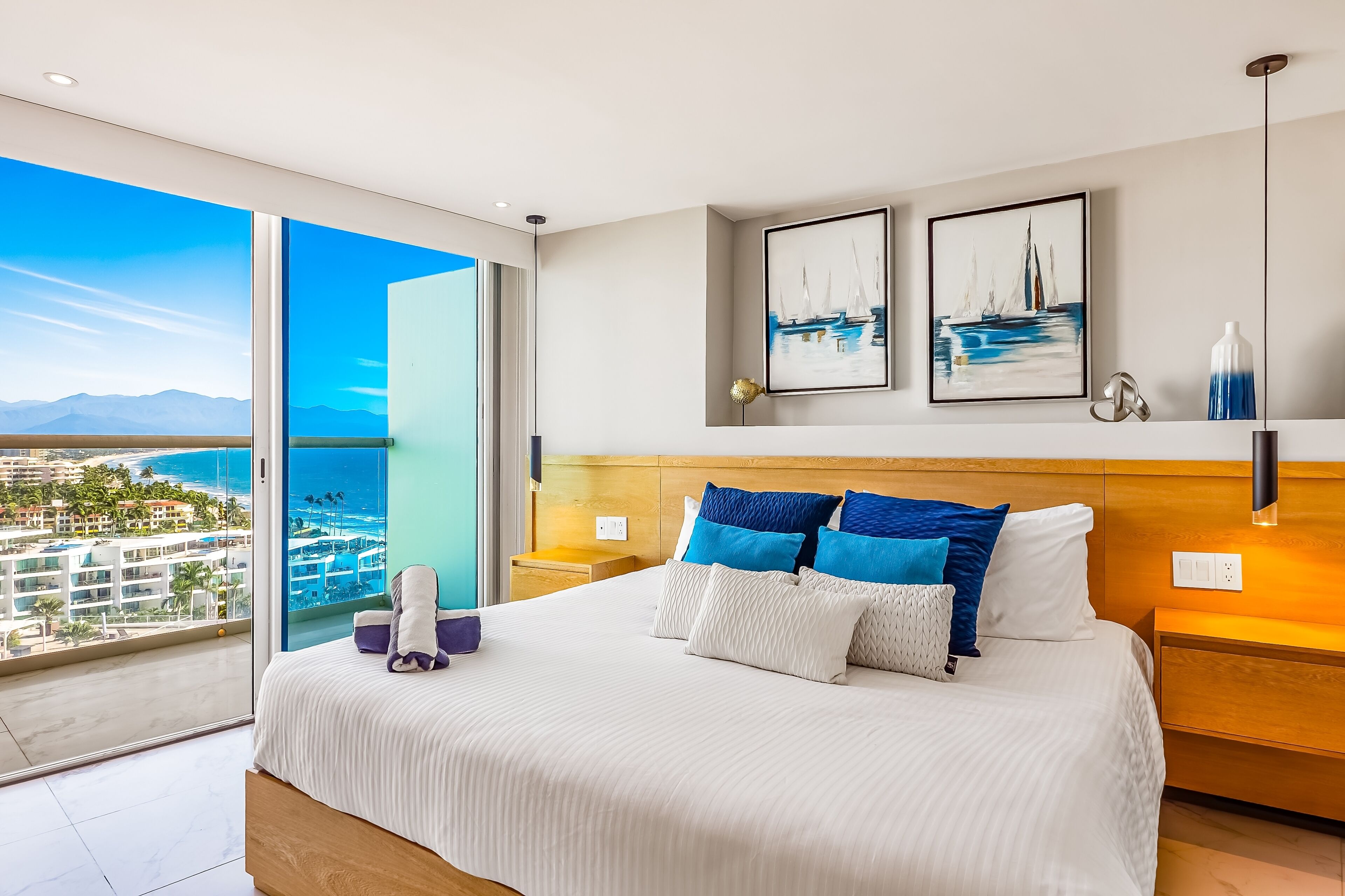 公寓客房, 多張床, 可使用泳池, 海景 (Ocean Vista Oasis at Maritima Playa) | 3 間睡房、獨特設計、獨特裝修、床單