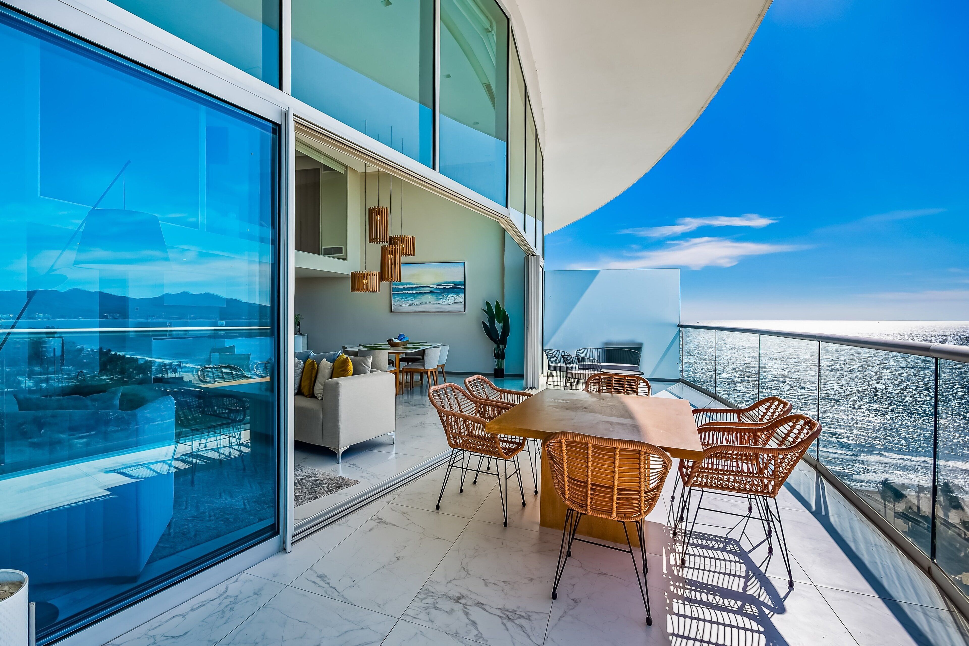 公寓式客房, 多张床, 使用泳池, 海洋景观 (Ocean Vista Oasis at Maritima Playa) | 室外用餐