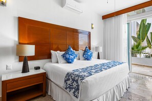 Apartment, Multiple Beds, Pool Access, Ocean View (Grand Miramar APB2) | 2 bedrooms, individually decorated, individually furnished, bed sheets - Elegant Oceanview Suite With Private Terraces, hot Tub, Heated Pool & gym (Puerto Vallarta)