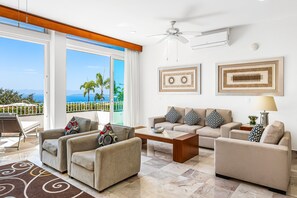 Apartment, Multiple Beds, Pool Access, Ocean View (Grand Miramar APB2) | Living area - Elegant Oceanview Suite With Private Terraces, hot Tub, Heated Pool & gym (Puerto Vallarta)