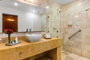 Apartment, Multiple Beds, Pool Access, Ocean View (Grand Miramar APB2) | Bathroom - Elegant Oceanview Suite With Private Terraces, hot Tub, Heated Pool & gym (Puerto Vallarta)