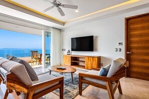 Apartamento, 1 cama de matrimonio grande, acceso a la piscina (Blue Horizon 204 at Residences) | Zona de estar
