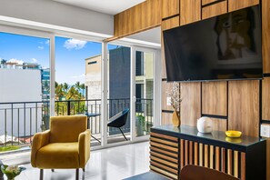 Condo, 1 King Bed with Sofa bed, Pool Access (Viva la vida) | Living area - Bright Coastal Condo With Pool Access, Private Balcony & Fast Wi-fi (Bucerías)