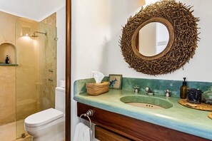 Villa, Multiple Beds, Pool Access, Ocean View (Casa Media Luna) | Bathroom | Towels - Tranquil Retreat With Pool, Views of the Ocean, Close to Beach (Sayulita)