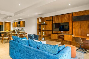 Condo, Multiple Beds, Pool Access, Garden View (Villa Toscana) | Living area - Peaceful Modern Condo With Rooftop Pool, Washer-dryer and Fitness Room (Nuevo Nayarit)
