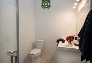 Apartment, 1 King Bed, Balcony, City View (Amapola 5 Upper Floor) | Bathroom - Authentic Mexican Hacienda: 1BR w/ Outdoor Kitchen, A/C & Fast Wi-fi in Bucerias (Bucerías)