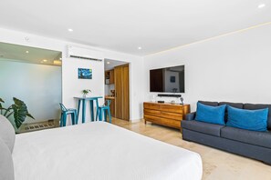 Condo, 1 King Bed, Pool Access, Ocean View (Harbor 171 #711) | Individually decorated, individually furnished, bed sheets - Modern Oceanfront Studio With Breathtaking Sunsets, Heated Pools & Beach Access (Puerto Vallarta)