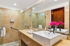 Apartment, Multiple Beds, Pool Access, Partial Ocean View (Grand Miramar B103) | Bathroom - Luxurious Partial Ocean-view Suite With 3 Pools, hot Tub, gym & Balcony (Puerto Vallarta)