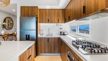Departamento, 1 cama King size y sofá cama, acceso a la alberca (Harbor 171 Torre Norte 1409) | Cocina privada