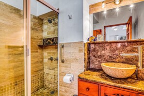 Apartment, 2 Queen Beds, Balcony, Ocean View (Malecon Beach Side, Downtown #203) | Bathroom | Towels - Downtown Malecon Beach Front, AC, Walk to Restaurant/bars, Rooftop 360 Views (Puerto Vallarta)