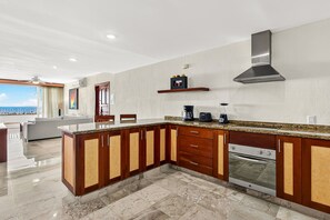 Apartment, Multiple Beds, Pool Access, Ocean View (Grand Miramar A402) | Private kitchen - Spacious Oceanview Suite With Heated Pool, hot tub & Terraces for Lounging (Puerto Vallarta)