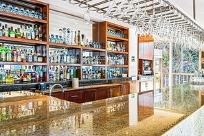 Apartment, Multiple Beds, Pool Access, Partial Ocean View (Grand Miramar B104) | Bar (on property) - Cozy Condo With Pool & AC - Family Base Near Beach & Activities, Shared hot tub (Puerto Vallarta)