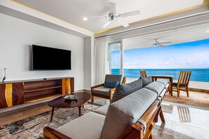 Condo, Multiple Beds, Pool Access, Ocean View (Blue Horizon 1101 at Residences) | Living area - Exquisite Condo With Panoramic Ocean Views, Amazing Pool & Balcony (Puerto Vallarta)