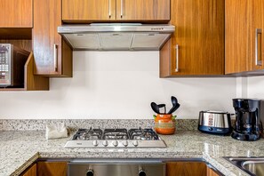 Condo, Multiple Beds, Pool Access (Serenity Condos # 201) | Private kitchen - 2nd-floor Condo With Heated Outdoor Pool, Grills, Balcony, W/d, AC (Puerto Vallarta)