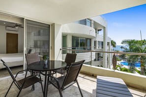 Condo, 1 King Bed with Sofa bed, Balcony, Partial Ocean View (Nitta Condo # 307) | Outdoor dining - Stylish Beach Condo With Private Balcony, Pool, AC and Fitness Room (Nuevo Nayarit)