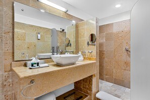 Apartment, Multiple Beds, Pool Access, Beach View (Grand Miramar A502) | Bathroom - Modern Coastal Villa With Ocean Views, Pool, Wifi & Full Kitchen (Puerto Vallarta)